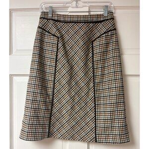 Francis Fall Color Plaid Piping A Line Skirt Sz 6